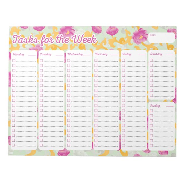 Bloco De Notas Peony Weekly Planner (Frente)