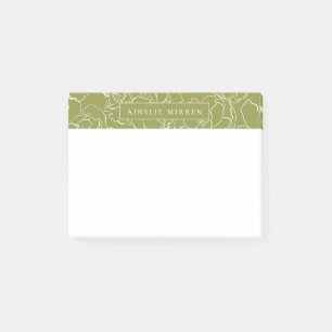 Bloco De Notas Pepper Verde Simplesmente Personalizado Floral