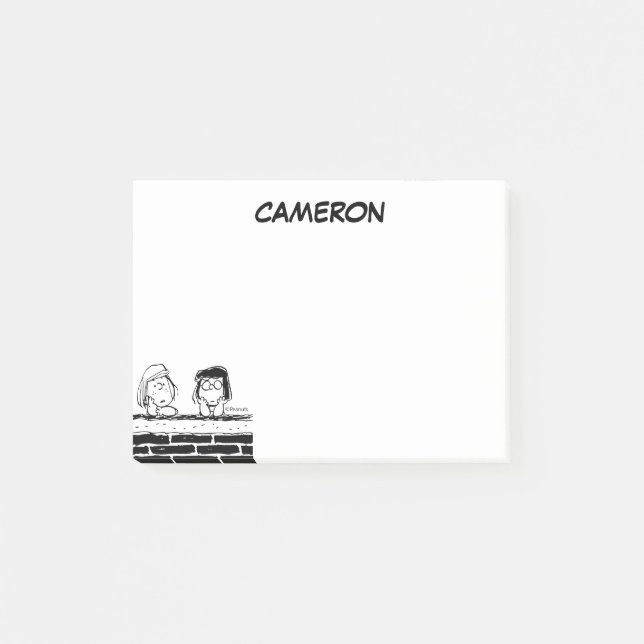 Bloco De Notas Peppermint Patty & Marcie na Parede (Frente)