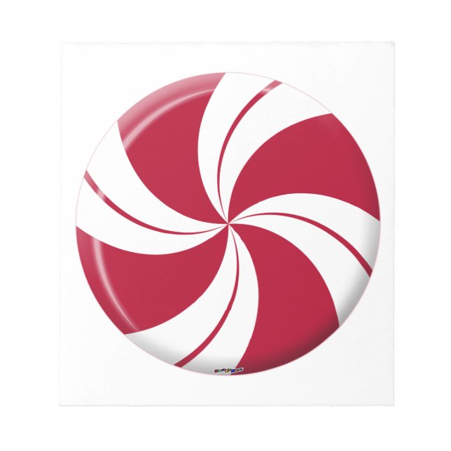 Bloco De Notas Peppermint Swirl Stripe Candy (Frente)