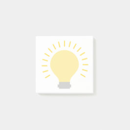 Bloco De Notas Pequena lâmpada branca amarela Art 3x3 Sticky Mini