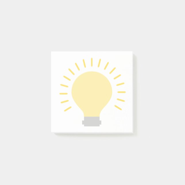 Bloco De Notas Pequena lâmpada branca amarela Art 3x3 Sticky Mini (Frente)