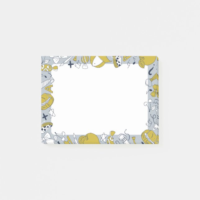 Bloco De Notas Pequenas Coisas Escolares Divertidas (Frente)