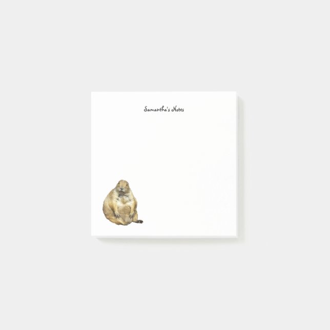 Bloco De Notas Pequenas Notas De Cachorro Da Pradaria Preta (Frente)