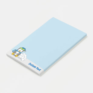 Bloco De Notas Pequeno Pinguim Sentado com bolas de neve Nota Pos