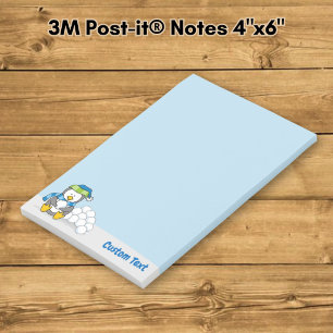 Bloco De Notas Pequeno Pinguim Sentado com bolas de neve Nota Pos