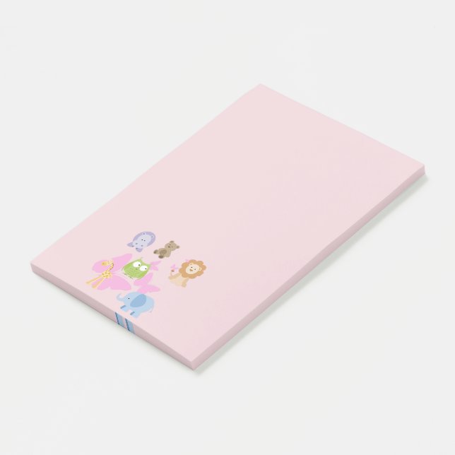 Bloco De Notas Pequenos Critters Amuleto Rosa Fundo (Inclinado)