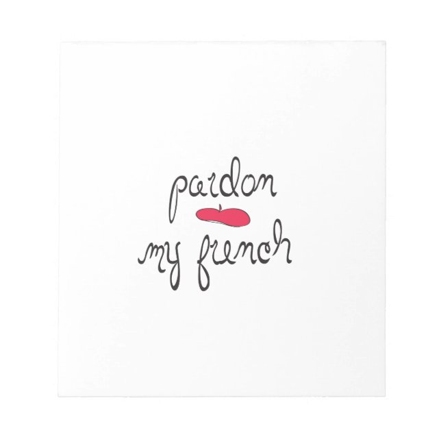 Bloco De Notas Perdão, meu francês com Beret (Frente)