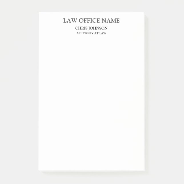 Bloco De Notas Perfil de Negócios do Black White Attorney (Frente)