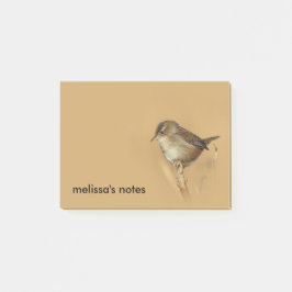 Bloco De Notas Perfil de uma bela Marsh Wren