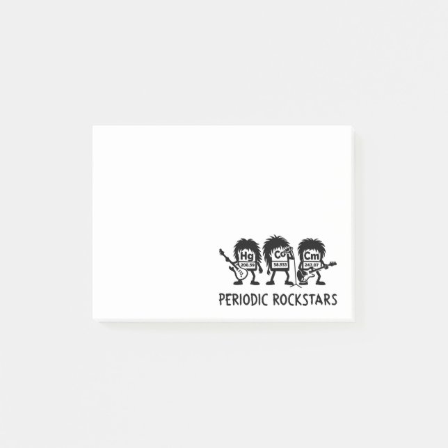 Bloco De Notas Periodic Rockstars Chemistry Humor (Frente)