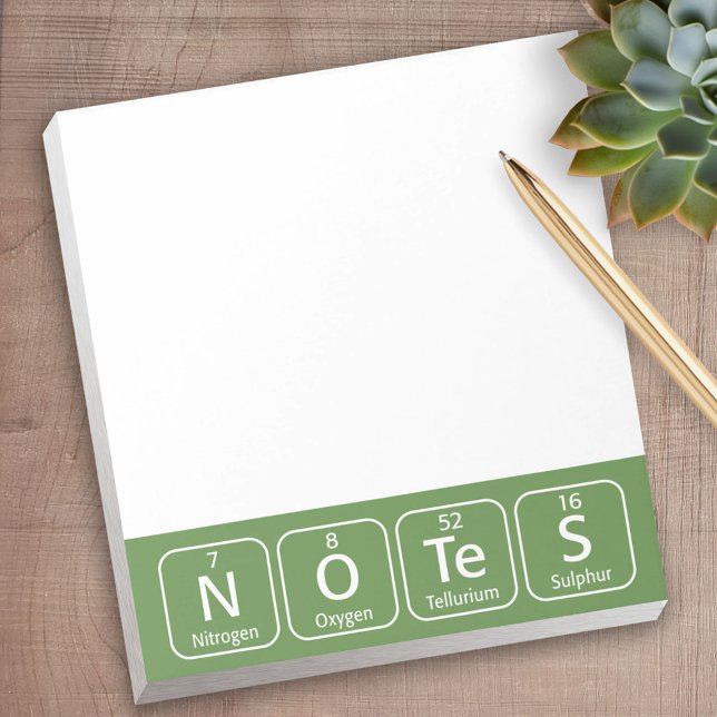 Bloco De Notas Periodic Table Elements Spelling Notes (Personalized Notepad - a fun gift or useful promotional product)