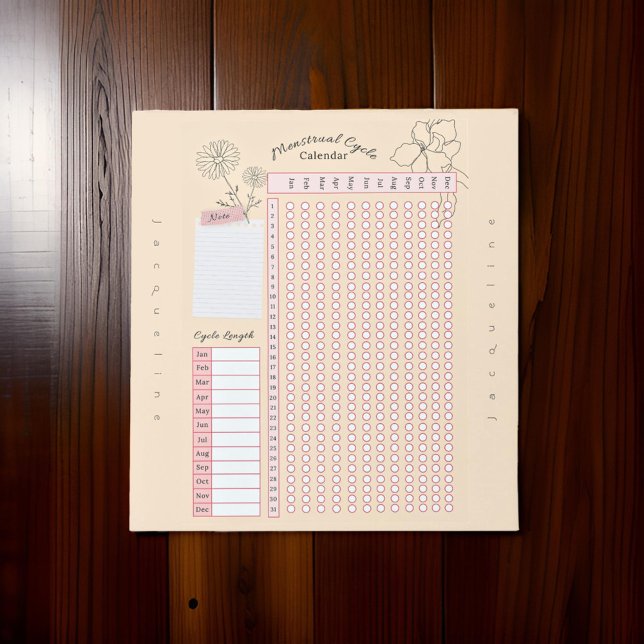 Bloco De Notas Período Amigo do Ciclo Básico Mensal das Mulheres (Criador carregado)