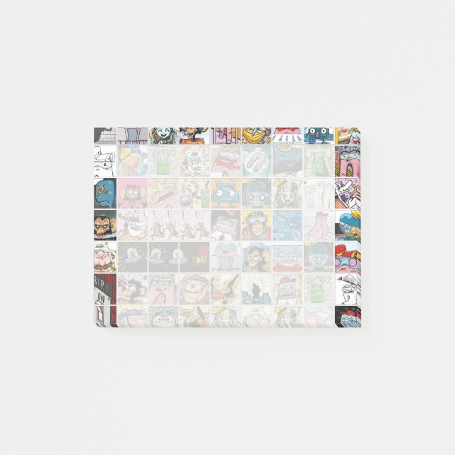 Bloco De Notas Personagens Coloridos de Quadrinhos Infantil Padrã (Frente)