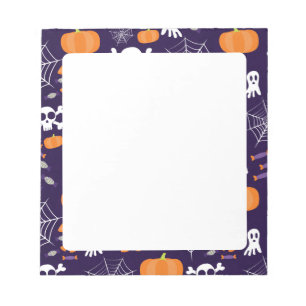 Bloco De Notas Personagens Divertidos e Assustadores de Halloween