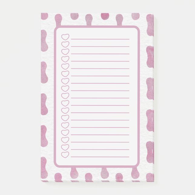 Bloco De Notas Personalised Pink Shapes Note List. (Frente)