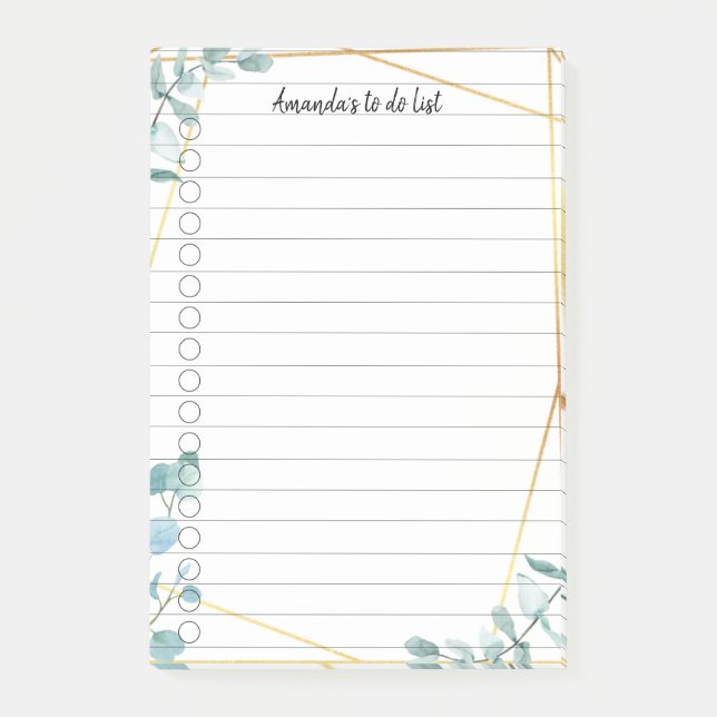 Bloco De Notas Personalisierbar Greenery liniert (Frente)