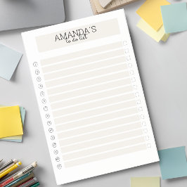 Bloco De Notas Personalisierbare Modern Beige Weiß Post-it