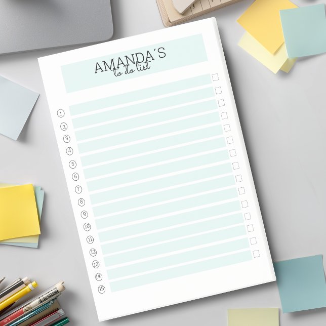 Bloco De Notas Personalisierbare Modern Mint Weiß Post-it Klebeze (Modern Custom Mint White Post-it Notes)