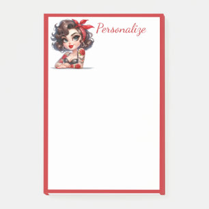 Bloco De Notas Personalização da Borda Vermelha da Rosa de Tatuag