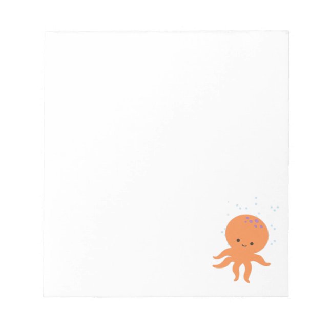 Bloco De Notas Personalização de Cartoon de Octopus em Cubo (Frente)