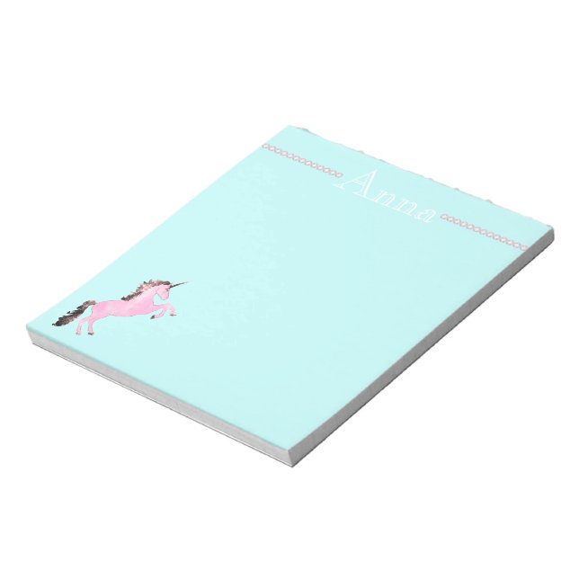 Bloco De Notas Personalização de cor rosa de unicórnio fetástico (Invertido)