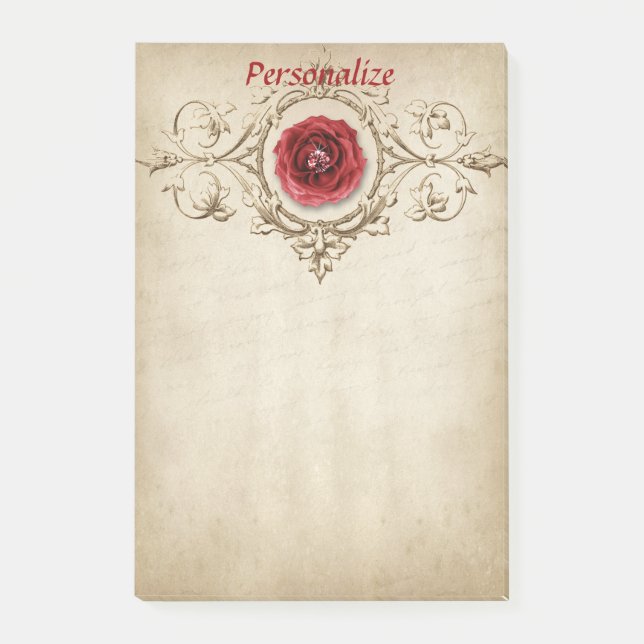 Bloco De Notas Personalização de Diamante Elegante Rosa (Frente)