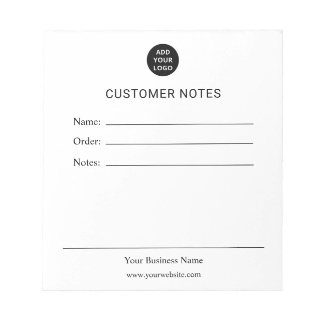 Bloco de Notas Personalizadas para Clientes (Frente)