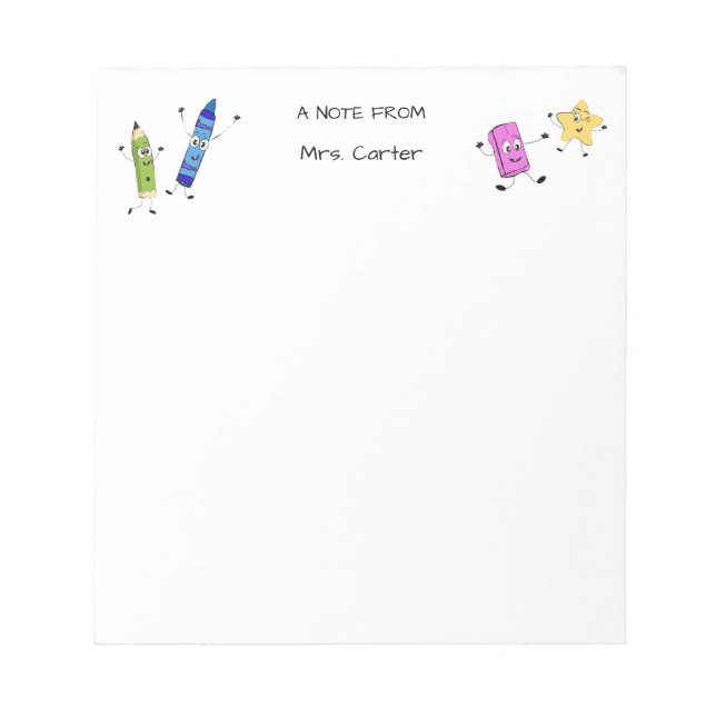 Bloco de Notas Personalizadas para Jardim de Infân (Frente)