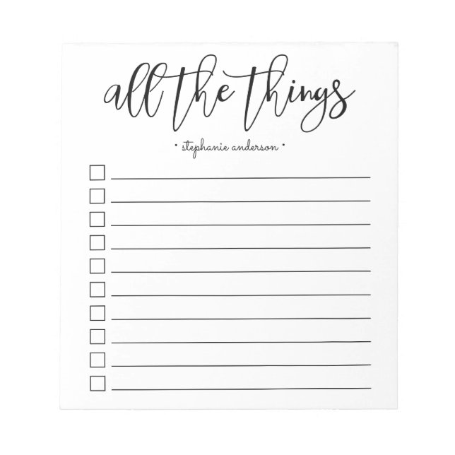 Bloco De Notas Personalizadas todas as coisas à mão (Frente)