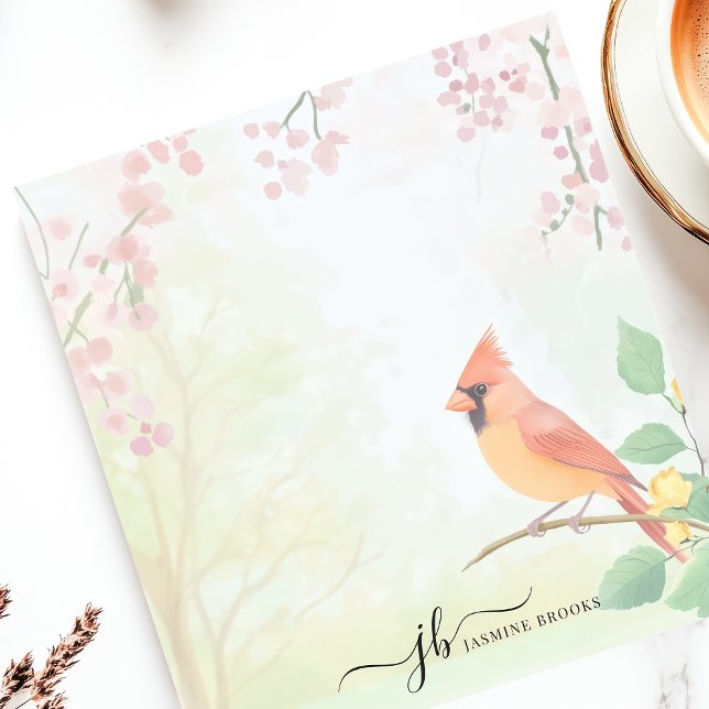 Bloco de Notas Personalizado Aquarela Cardinal Pri (Criador carregado)