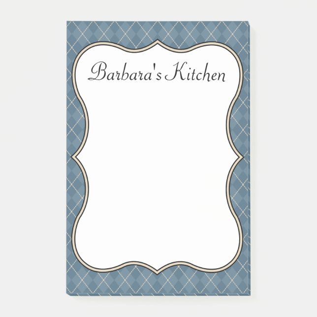 Bloco de Notas Personalizado Azul para Cozinha Pre (Frente)