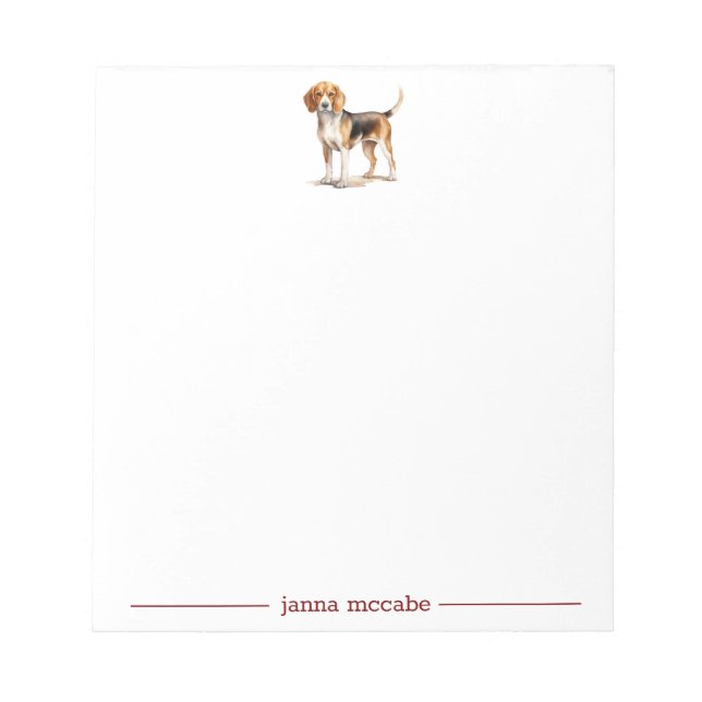 Bloco de notas personalizado Beagle (Frente)