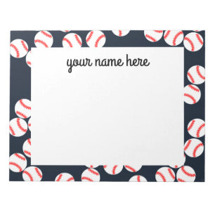 Bloco de notas personalizado bonito do basebol