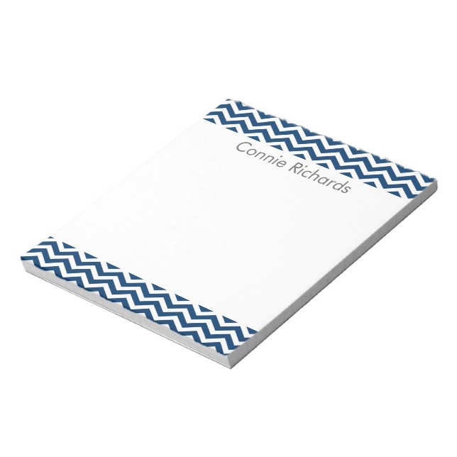 Bloco de Notas Personalizado Chevron - azul marinh (Invertido)