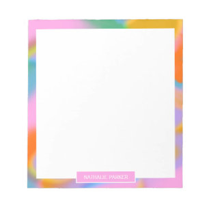 Bloco De Notas personalizado colorido moderno nome arco-íris abst