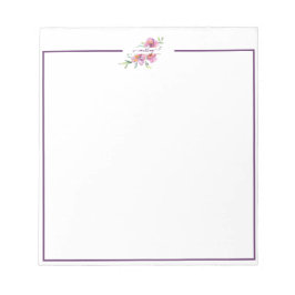 Bloco de notas personalizado com flores em aquarel