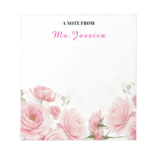 Bloco de Notas Personalizado com Flores, Personali
