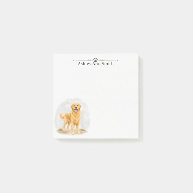 Bloco de Notas Personalizado com Golden Retriever (Frente)