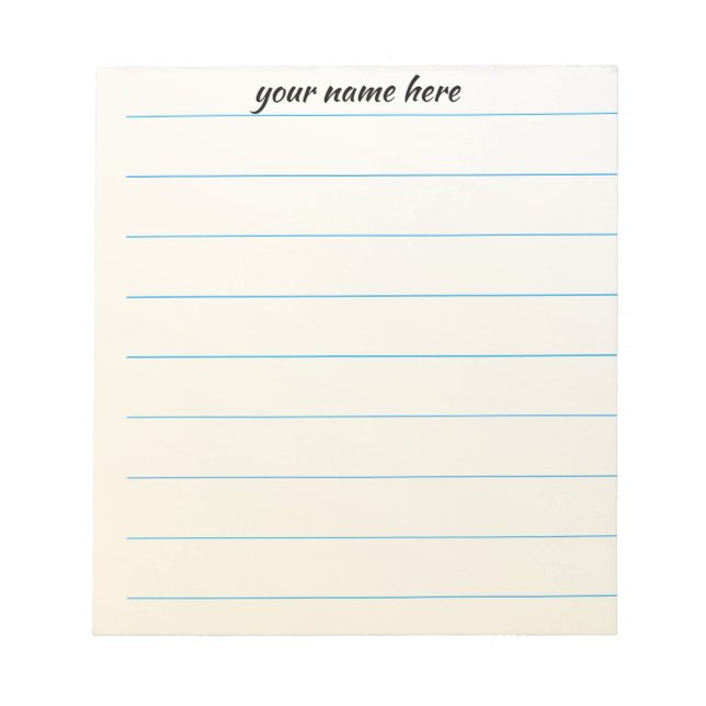 Bloco de Notas Personalizado com Linhas (Frente)