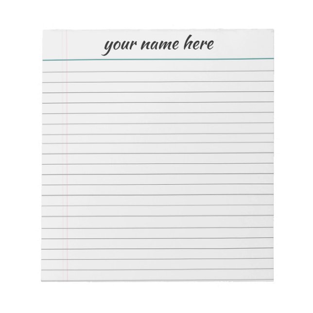 Bloco de Notas Personalizado com Linhas (Frente)