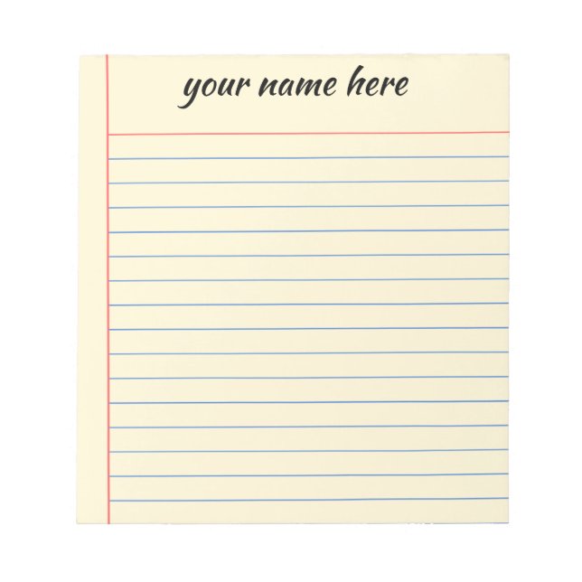 Bloco de Notas Personalizado com Linhas (Frente)