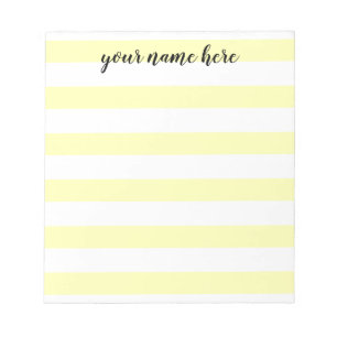 Bloco de Notas Personalizado com Listras Amarelas