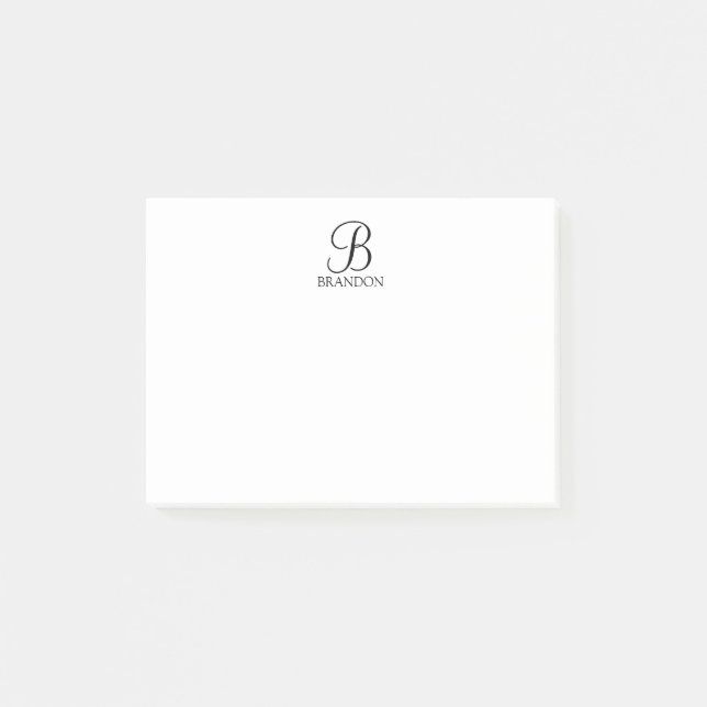 Bloco de Notas Personalizado com Monograma e Nome  (Frente)