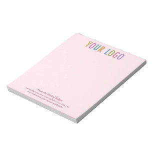 Bloco de Notas Personalizado com Nome Rosa Logotip