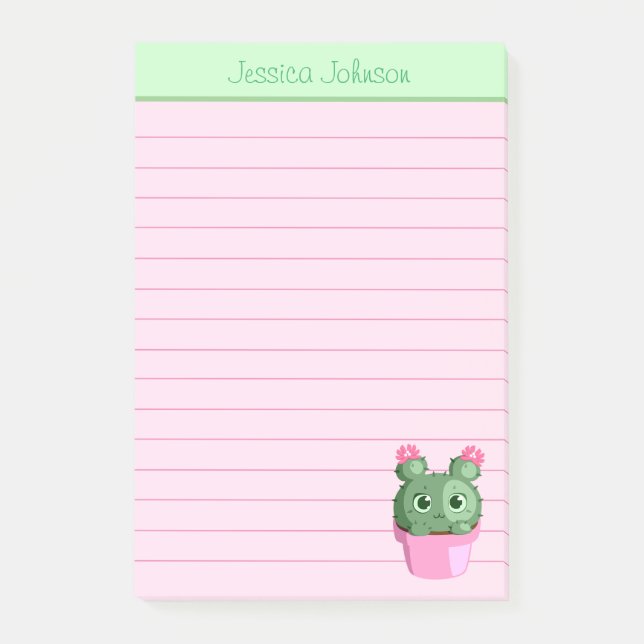 Bloco de Notas Personalizado com Planta de Cacto F (Frente)