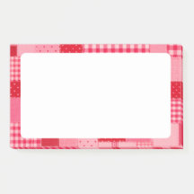Personalizado com retalhos rosa e vermelho