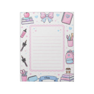 Bloco de Notas Personalizado Coquette Pastel para