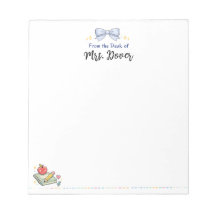 Bloco de Notas Personalizado da Mesa da Professora