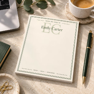 Bloco De Notas Personalizado De A Mesa De Inicial Nome